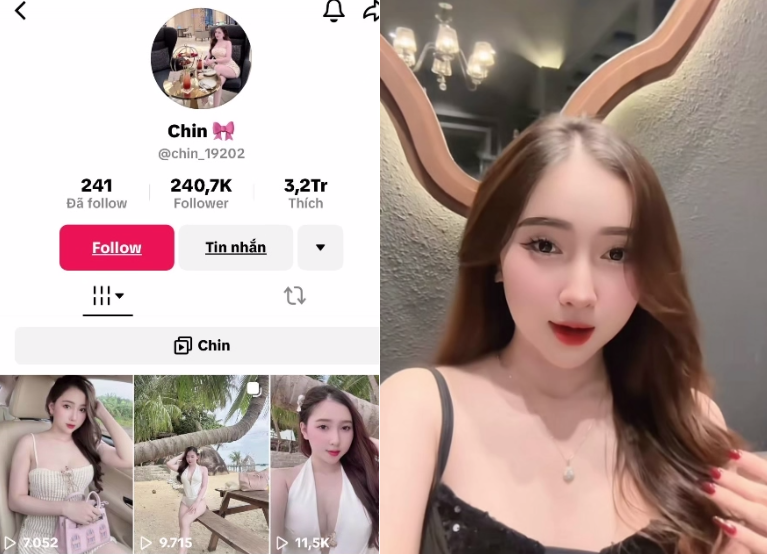 Tiktoker Chin lộ clip ưỡn trên con cu khủng